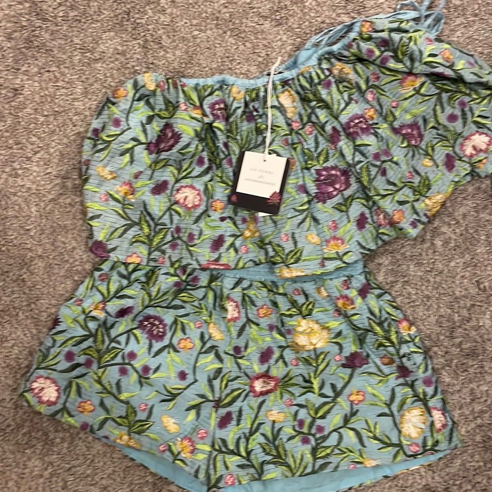 La Fuori for Anthropologie embroidered Romper Sz Sm
